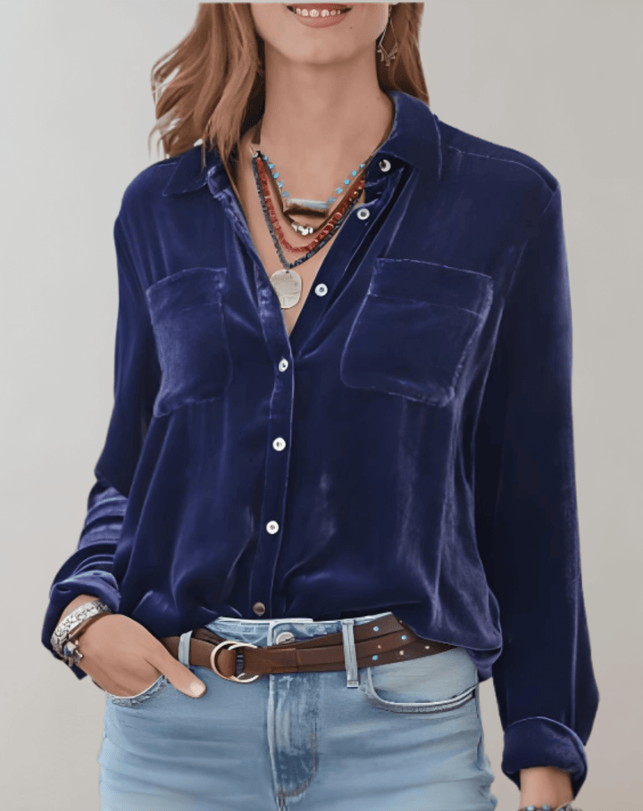 Women's Retro Velvet Long Sleeve Top
