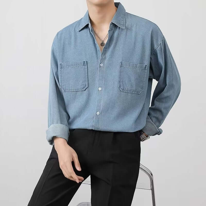 Men's Long-Sleeve Denim Shirt