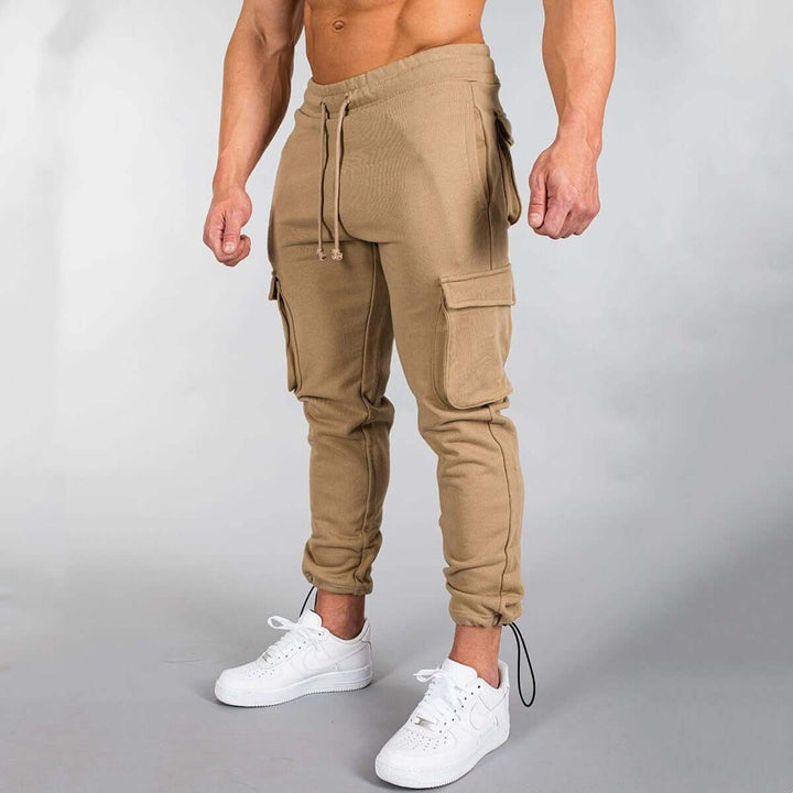 Men's Slim Fit Cargo Joggers with Multiple Pockets