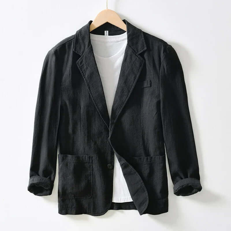 Men's Casual Two-Button Cotton Blazer Jacket