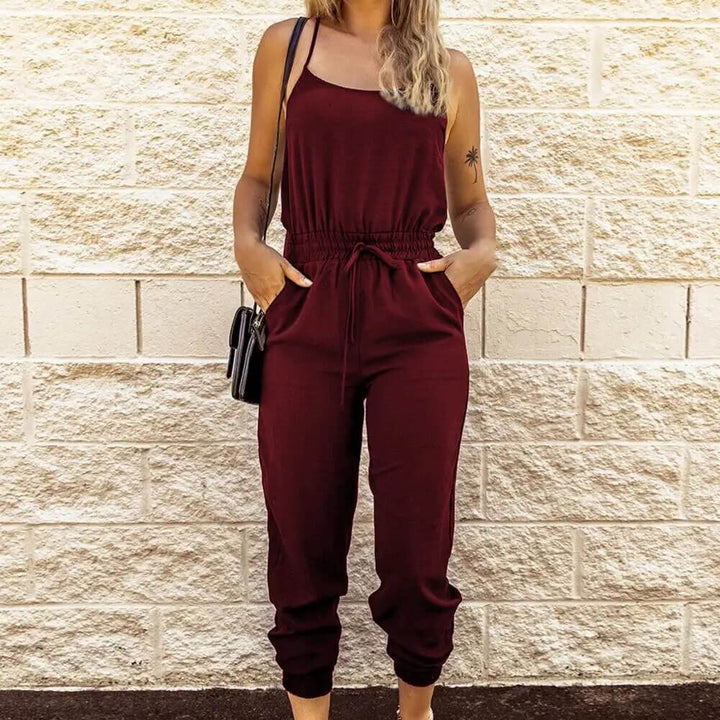 Women's Casual Sleeveless Wide-Leg Jumpsuit
