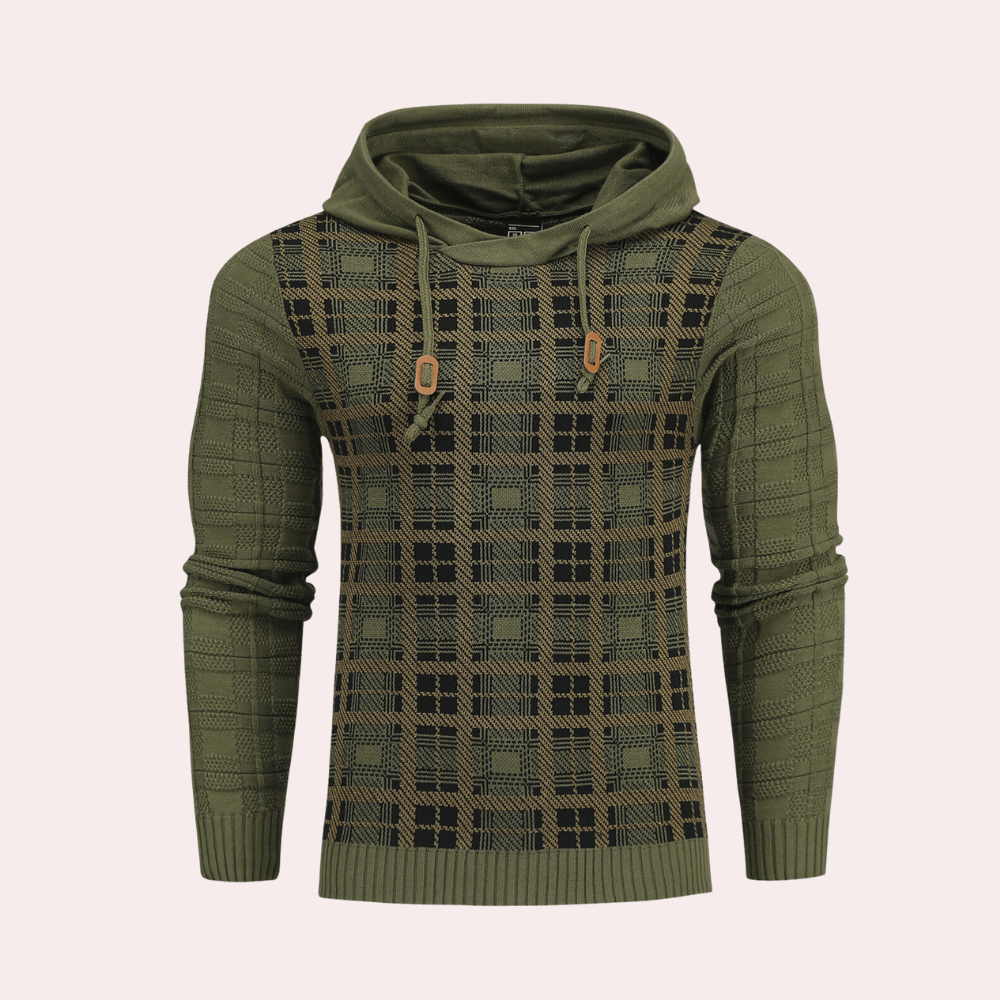 Men's Checkered Knit Sweater: Warm, Stylish & Comfortable
