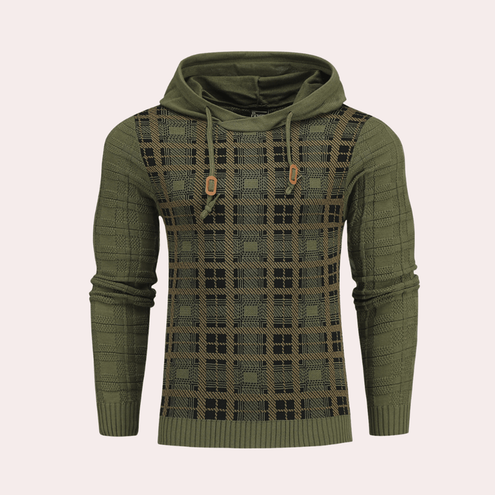 Men's Checkered Knit Sweater: Warm, Stylish & Comfortable