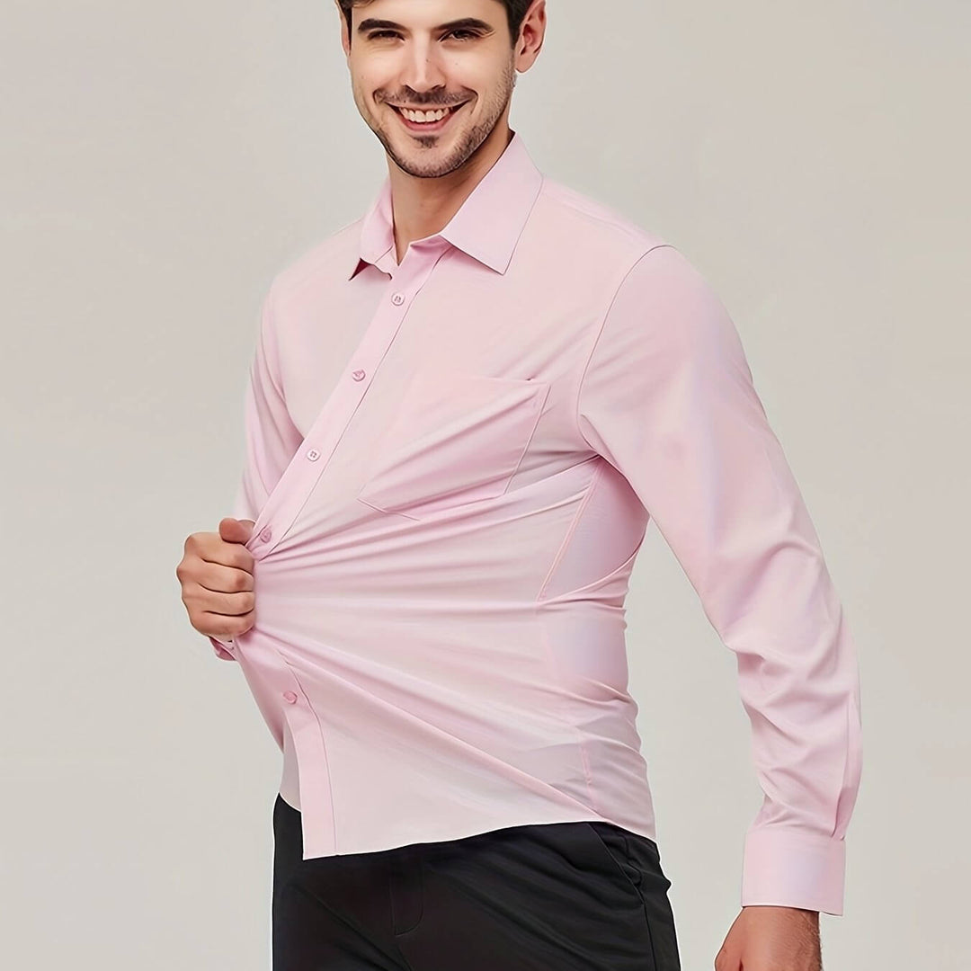 Men's Long-Sleeve Cotton Shirt: Modern Fit Dress Shirt