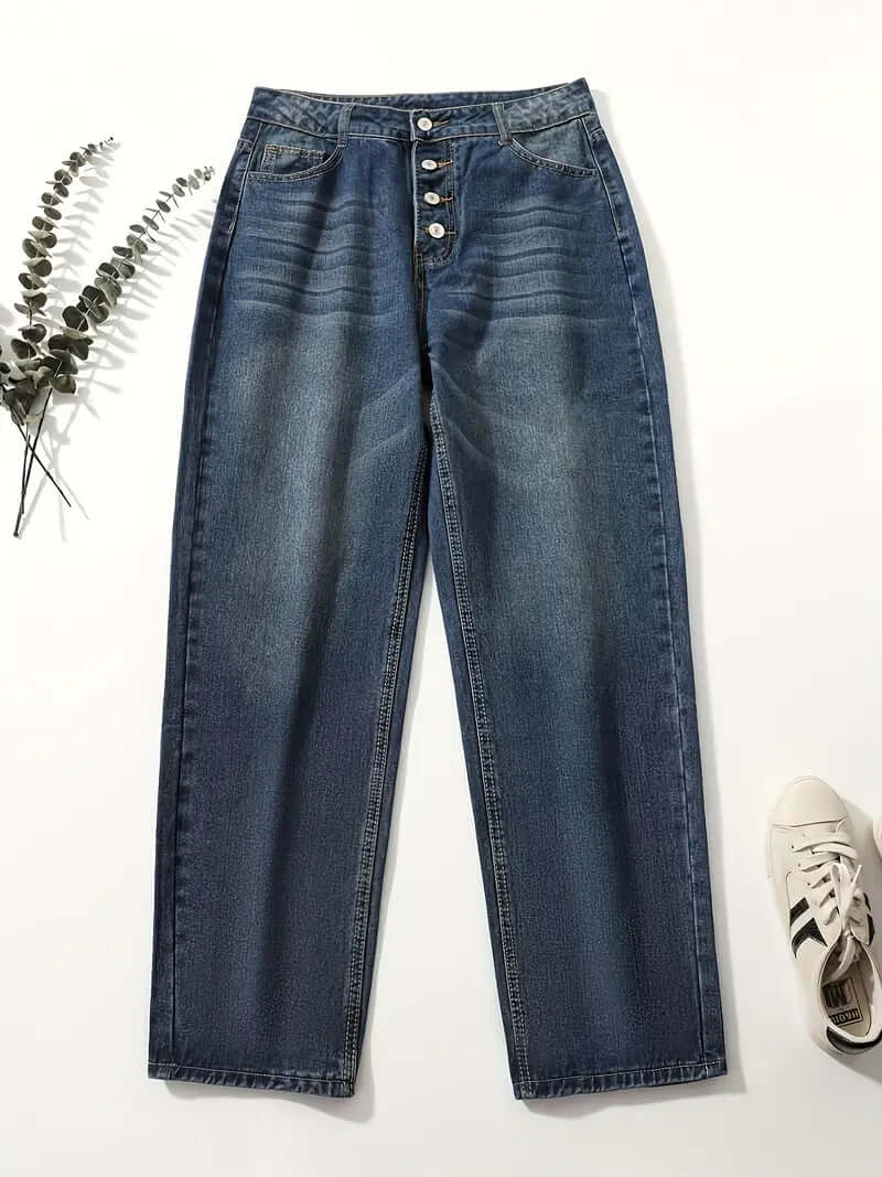 Women's High-Waisted Loose Fit Denim Jeans