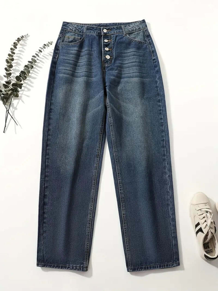 Women's High-Waisted Loose Fit Denim Jeans