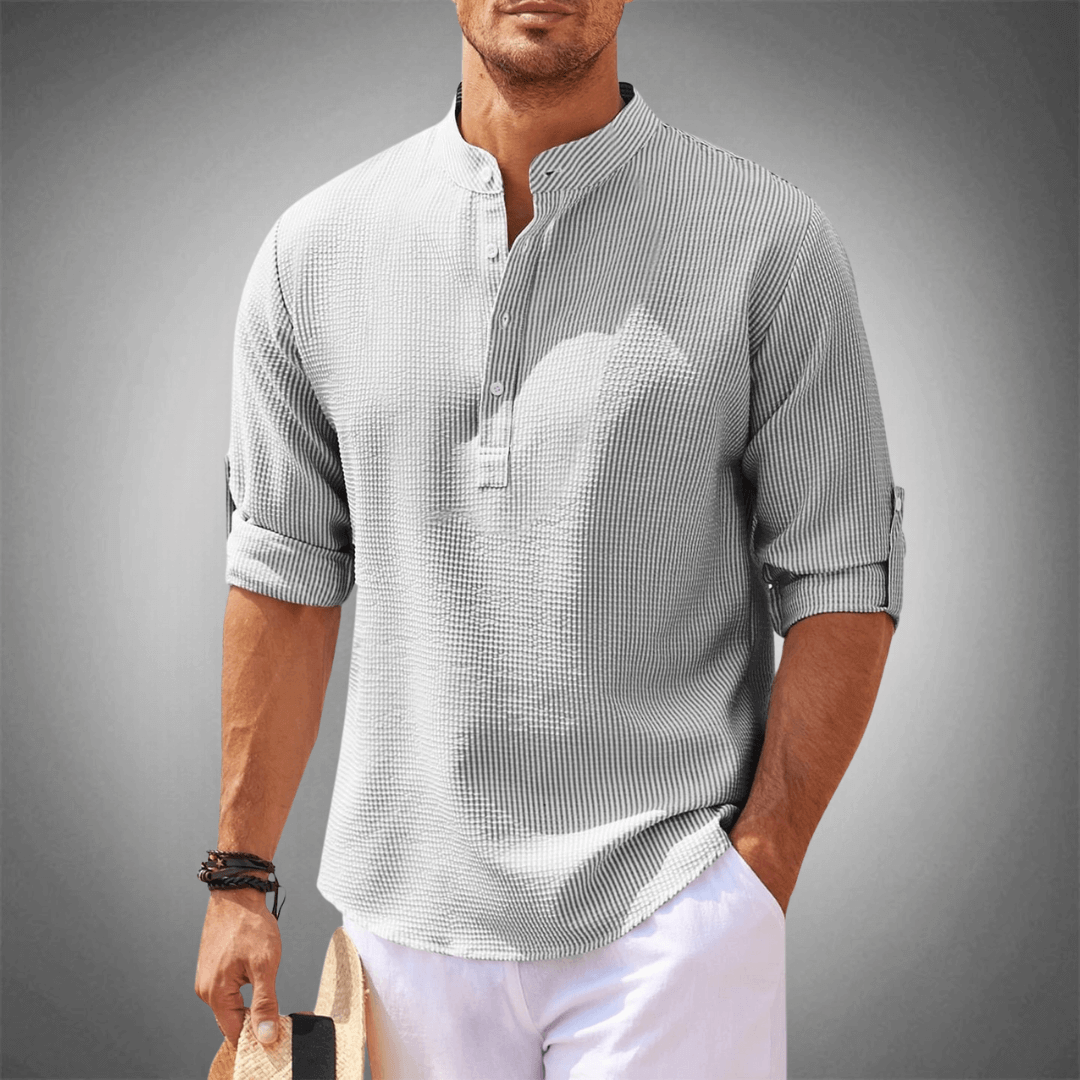 Lightweight Mandarin Collar Shirt for Men