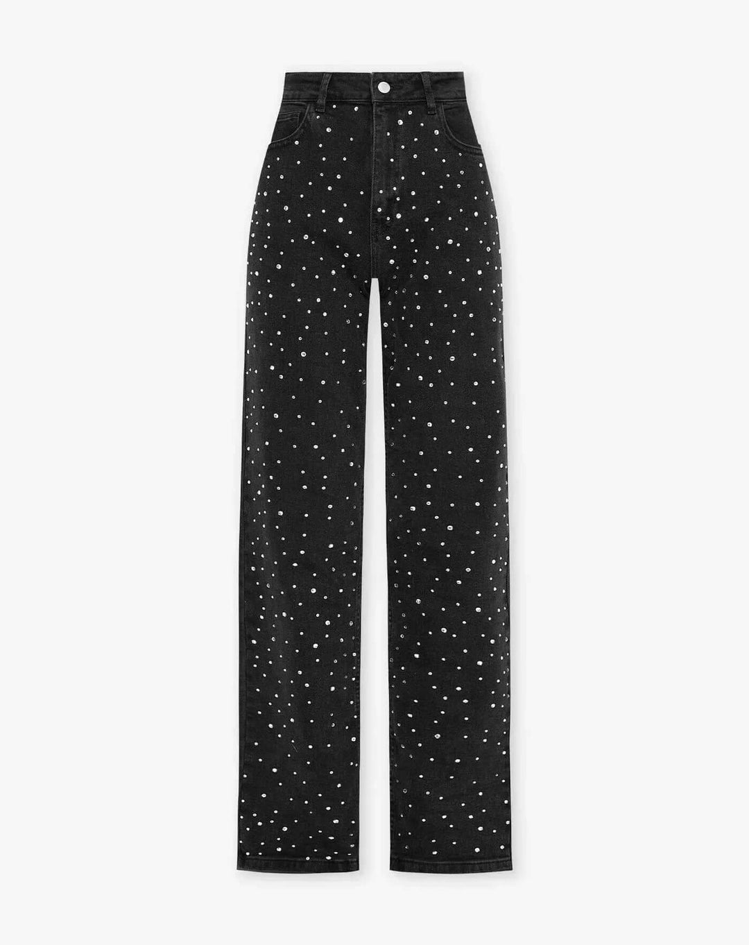 Women's Straight Leg Jeans with Embellished Stripe