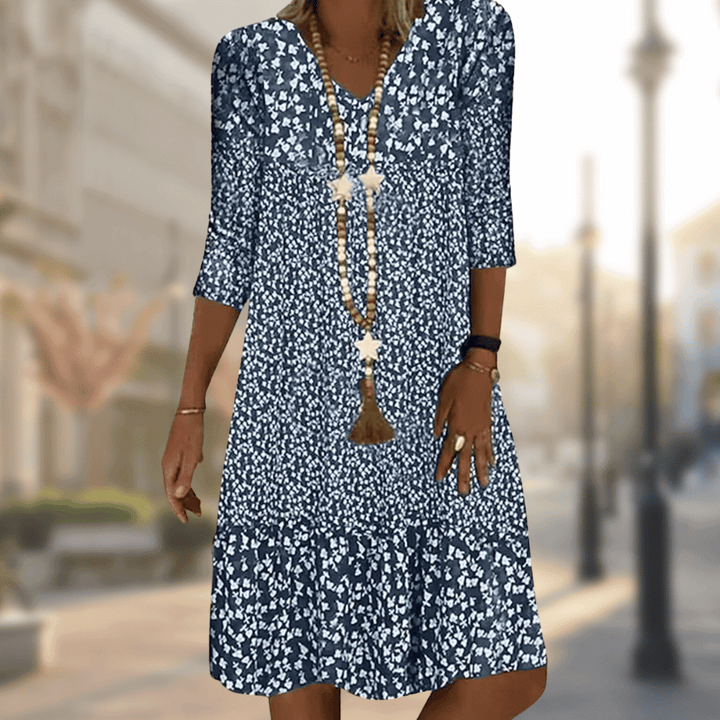 Floral Print Midi Summer Dress: Lightweight & Breathable