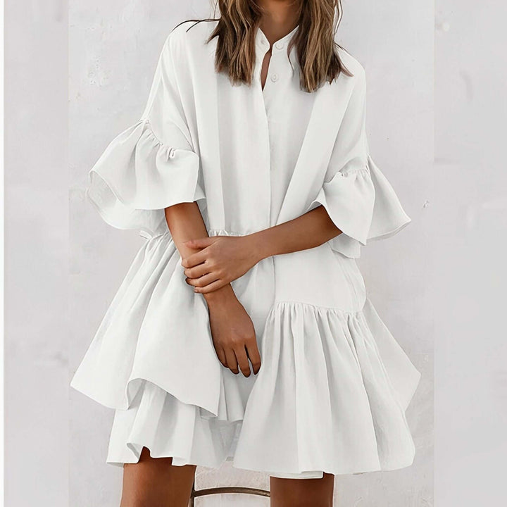 Flowy Wide-Sleeve Dress: Sustainable & Elegant