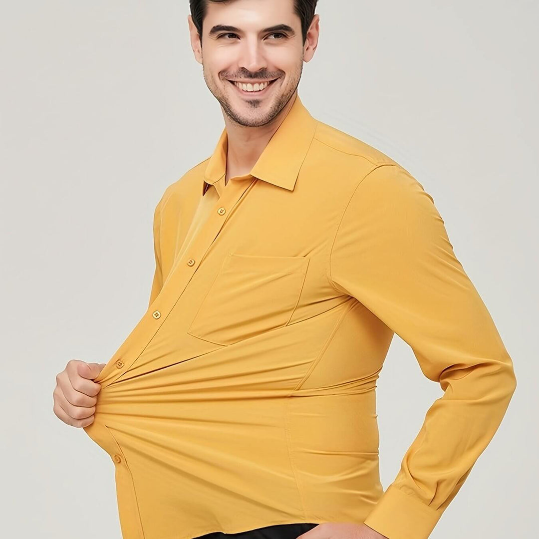 Men's Long-Sleeve Cotton Shirt: Modern Fit Dress Shirt
