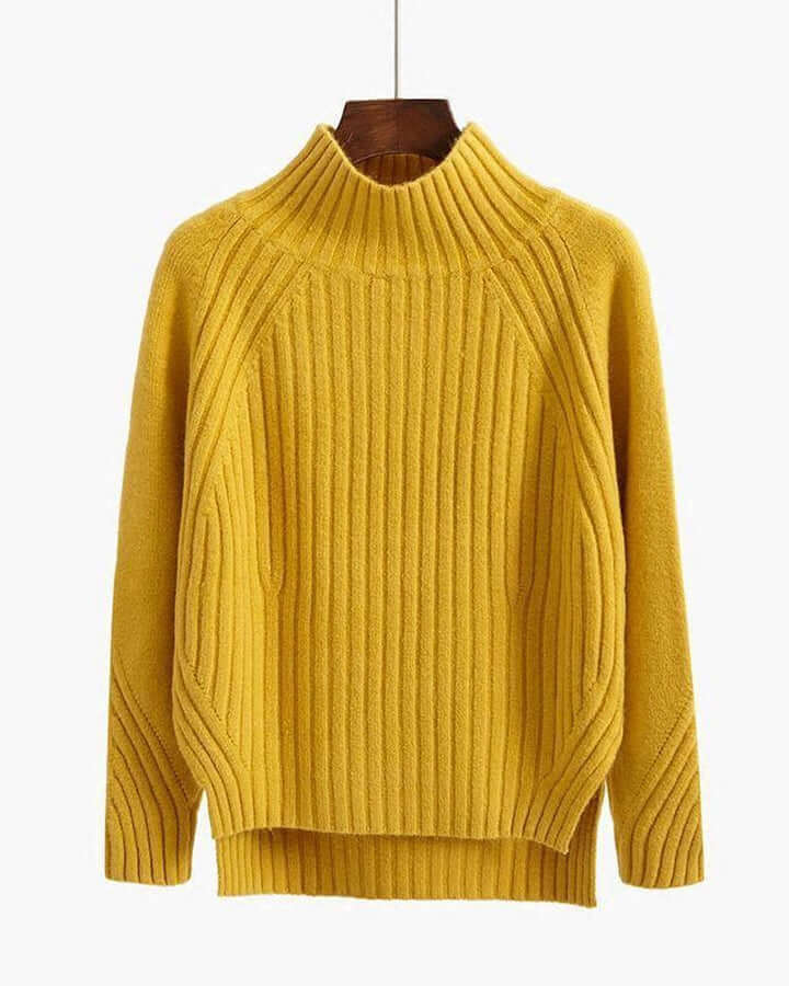 Women's Half-Turtleneck Knitted Sweater: Cozy & Stylish