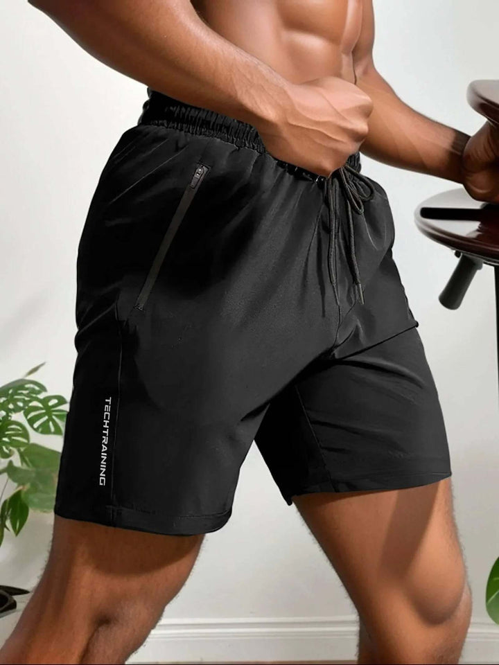 Men's Athletic Performance Shorts: Breathable, Lightweight & Zip Pocket