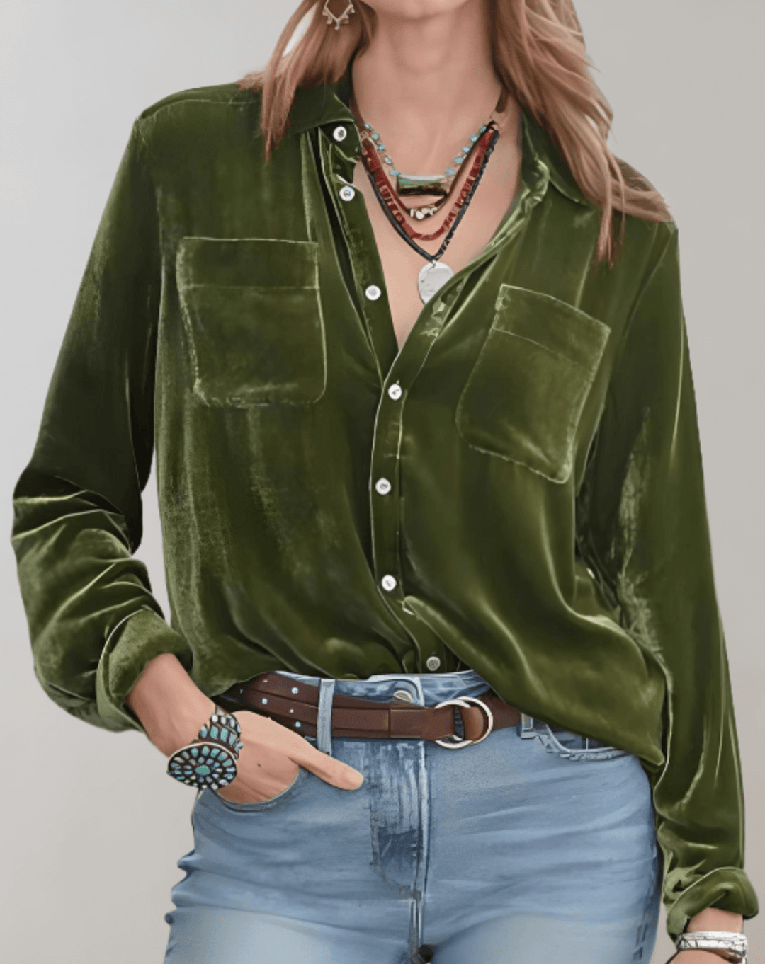 Women's Retro Velvet Long Sleeve Top