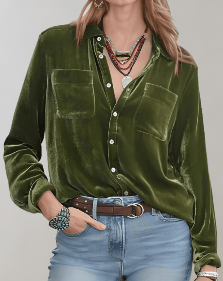 Women's Retro Velvet Long Sleeve Top