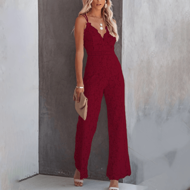 Elegant Lace V-Neck Jumpsuit for Women