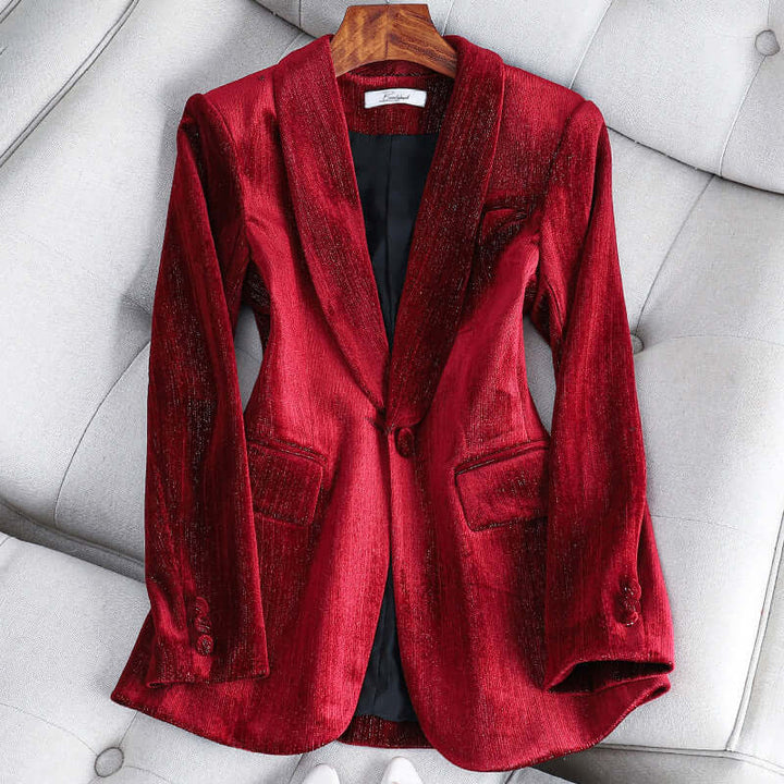 Women's Velvet Blazer Suit: Elegant & Comfortable