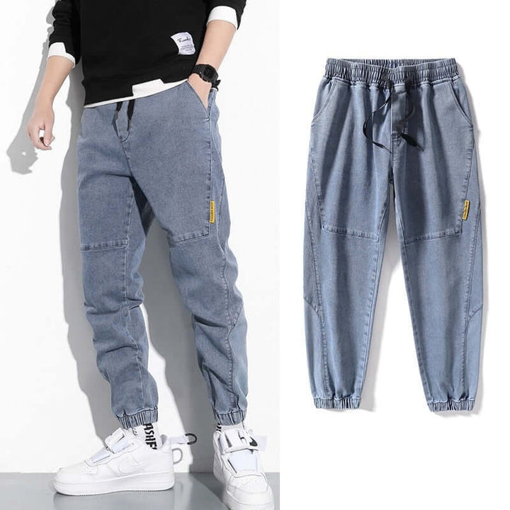 Men's Casual Tapered Joggers with Elastic Waistband
