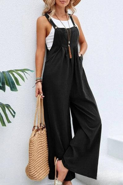 Women's Casual Wide Leg Jumpsuit: Sleeveless Summer Jumpsuit