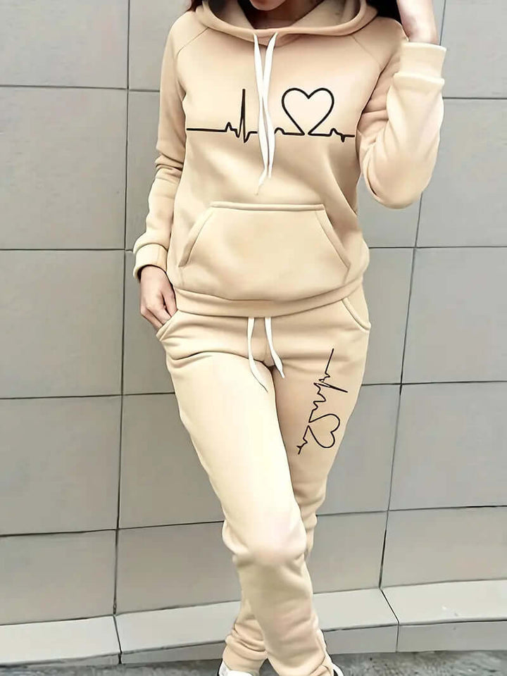 Women's Sporty Hoodie and Pants Set