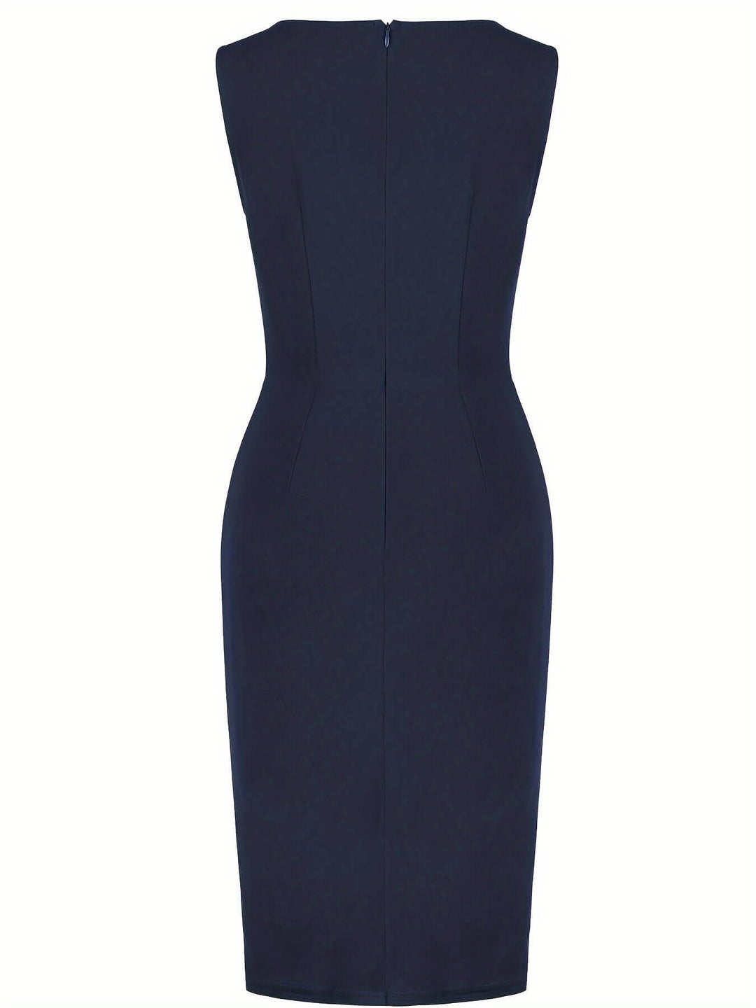 Asymmetrical Hem Pencil Dress: Stretch Knit, All-Season
