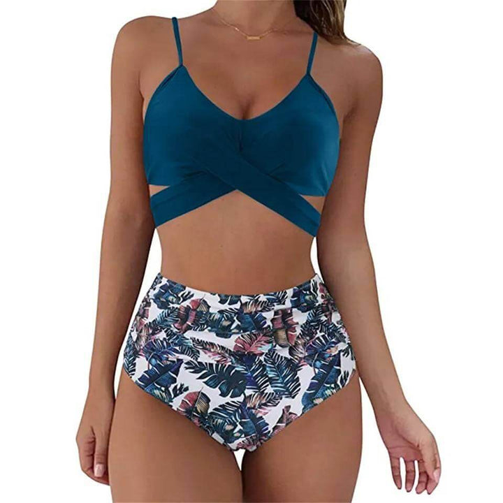Women's High-Waisted Bikini Set: Elegant Swimwear
