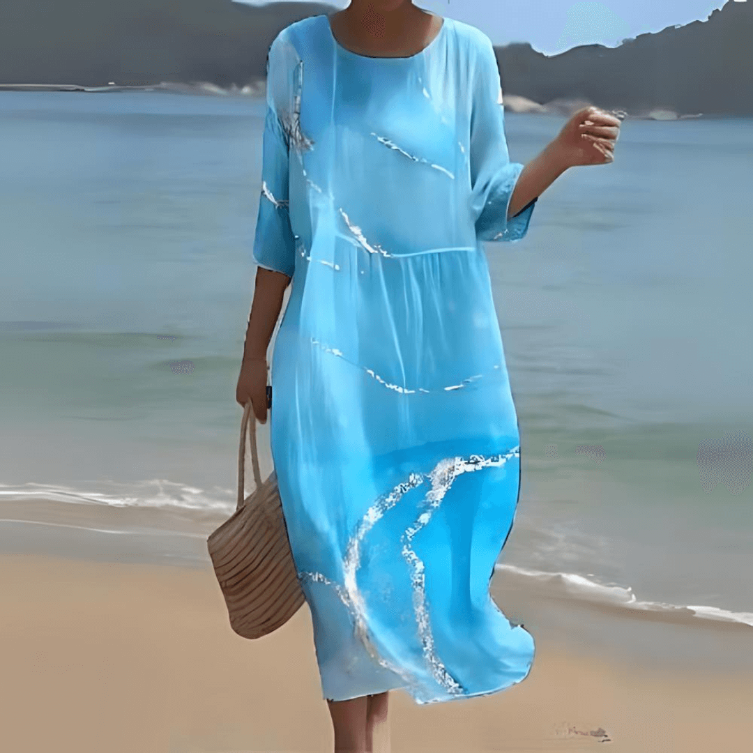 Elegant Midi Dress: Flowy, Lightweight, All-Season Style
