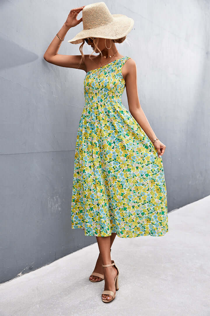 Women's Off-Shoulder Floral Print Summer Dress