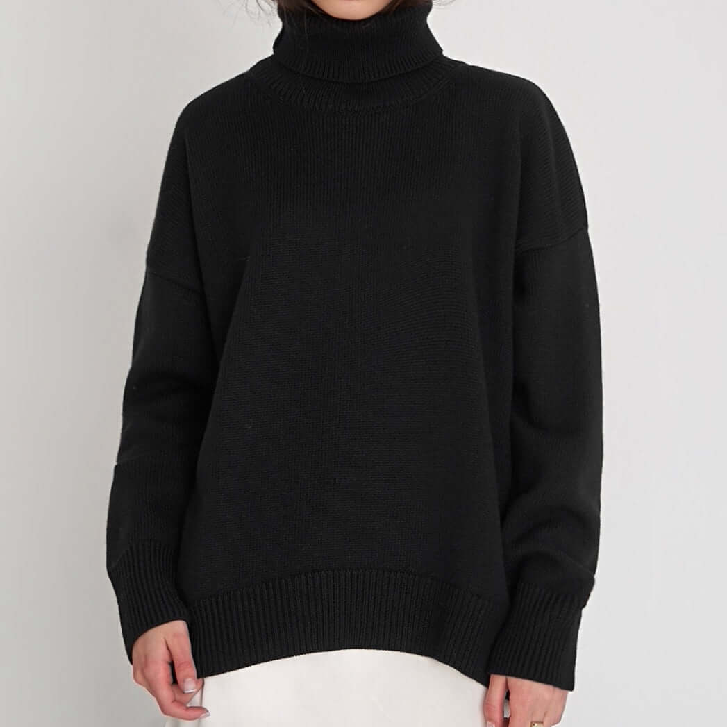 Women's Oversized Turtleneck Knit Sweater