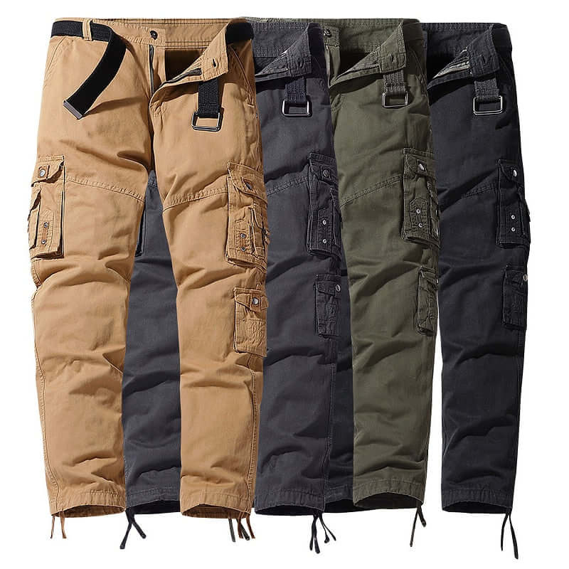 Men's Relaxed-Fit Cargo Trousers with Multiple Pockets