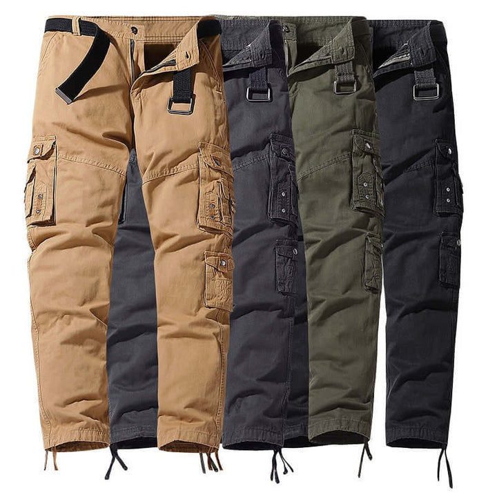 Men's Relaxed-Fit Cargo Trousers with Multiple Pockets