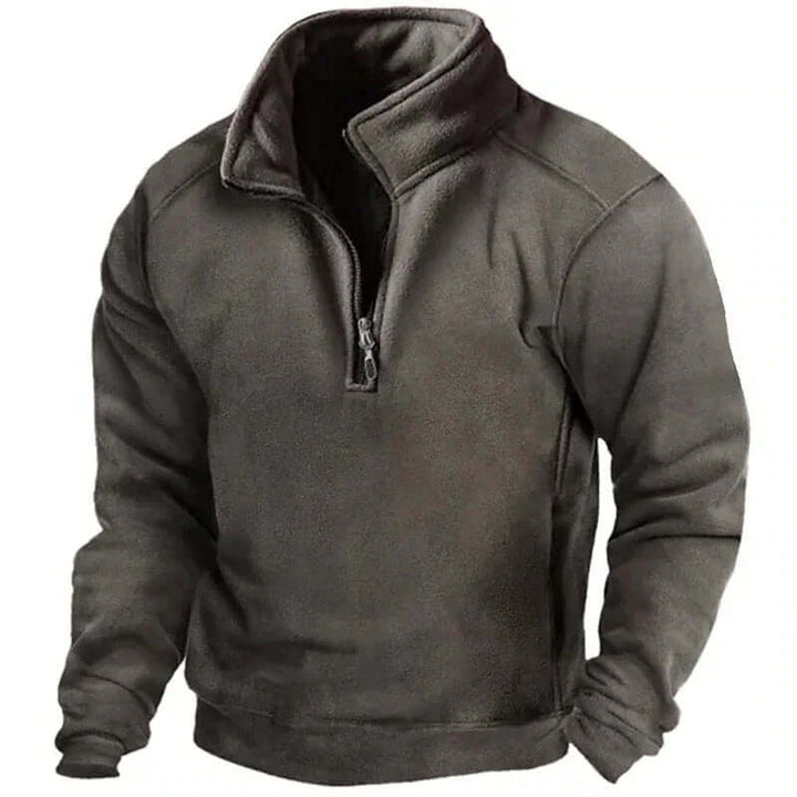 Men's Casual Half-Zip Sweatshirt with Stand-Up Collar