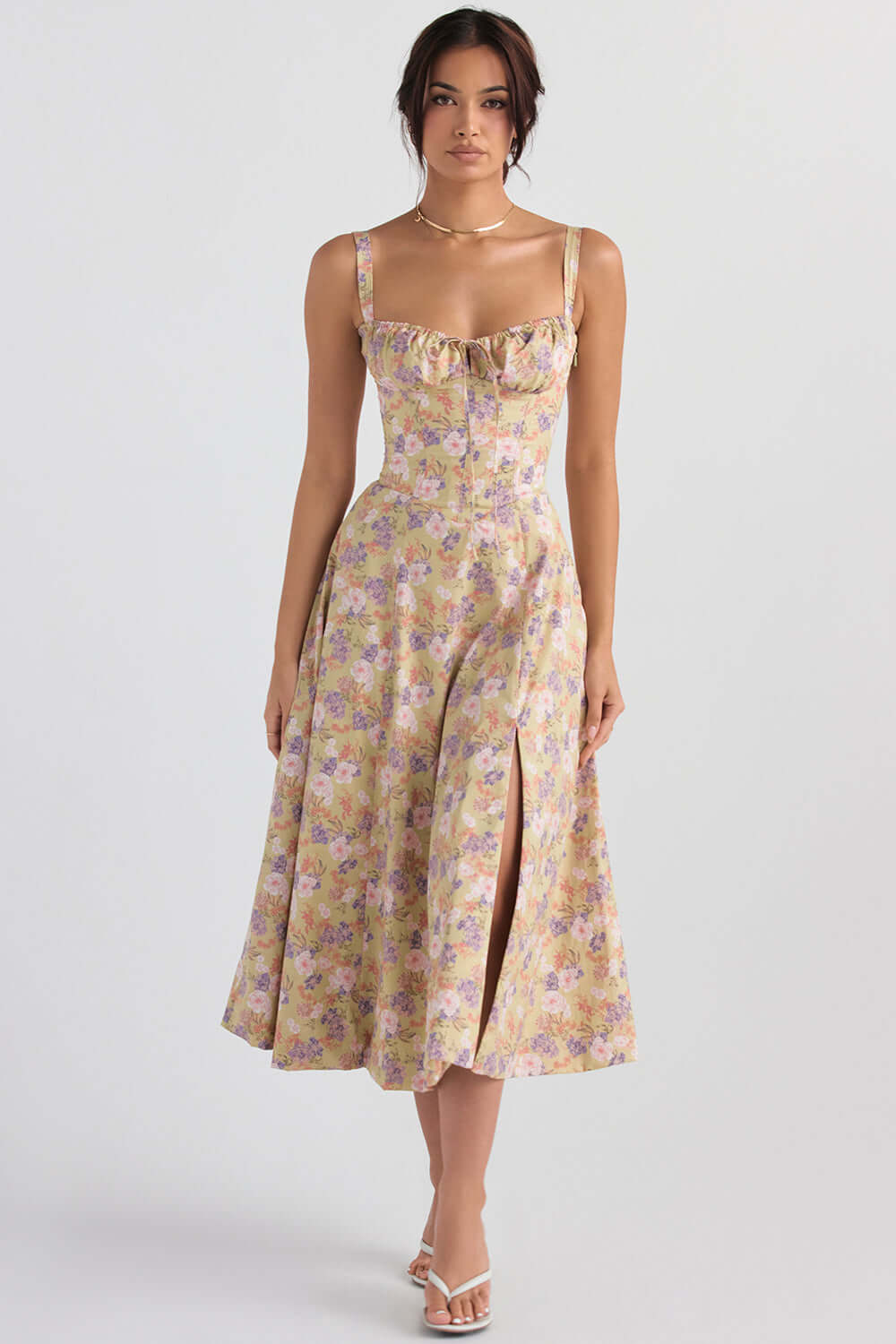 Printed A-Line Bustier Dress: Sustainable Summer Style