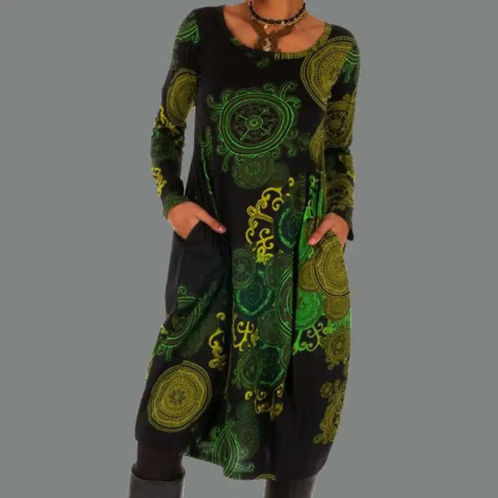 Floral Print Midi Dress: Sustainable Cotton Blend