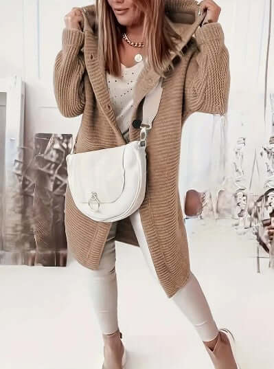Women's Relaxed Hooded Long Sleeve Cardigan