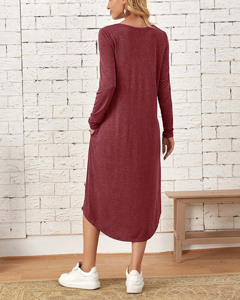Cozy Long-Sleeve Knit Winter Dress