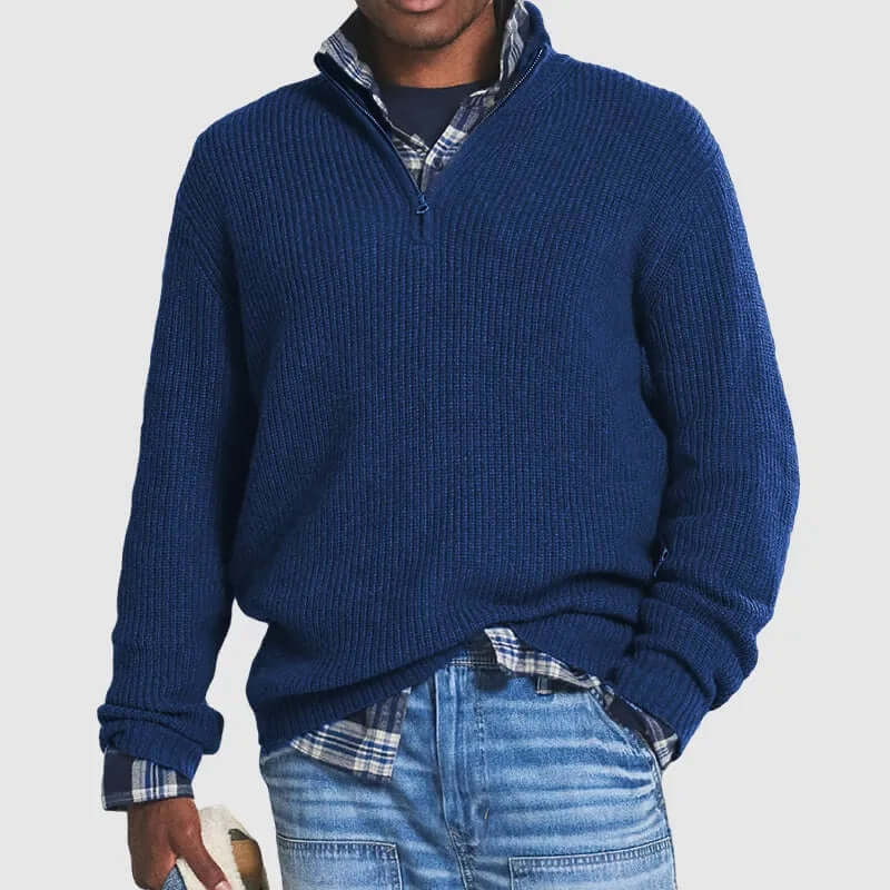 Men's Casual Knitted Sweater: Warm & Stylish