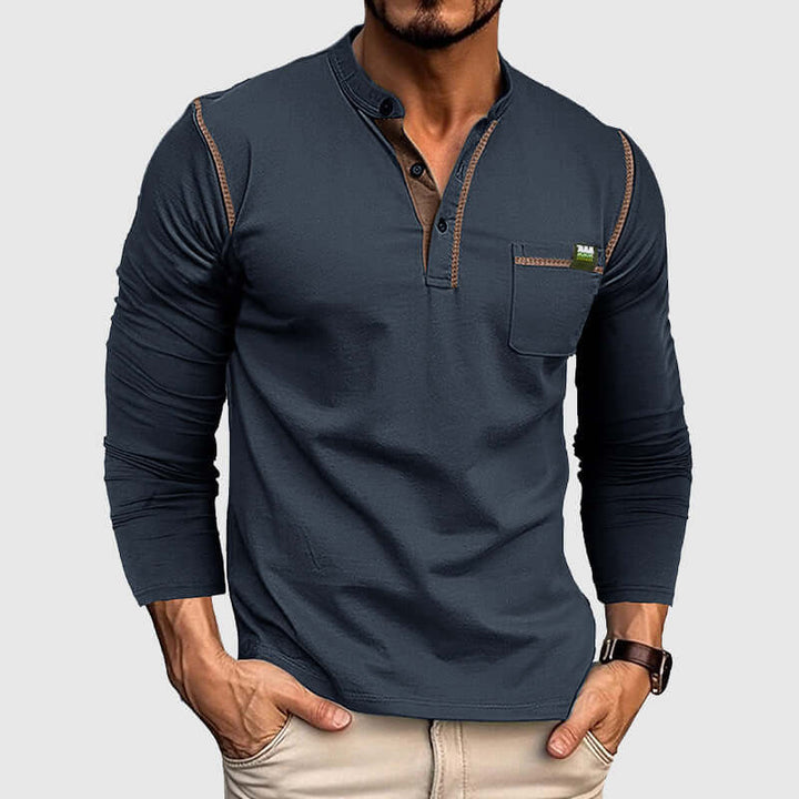 Men's Long Sleeve Cotton T-Shirt: Casual Comfort & Style