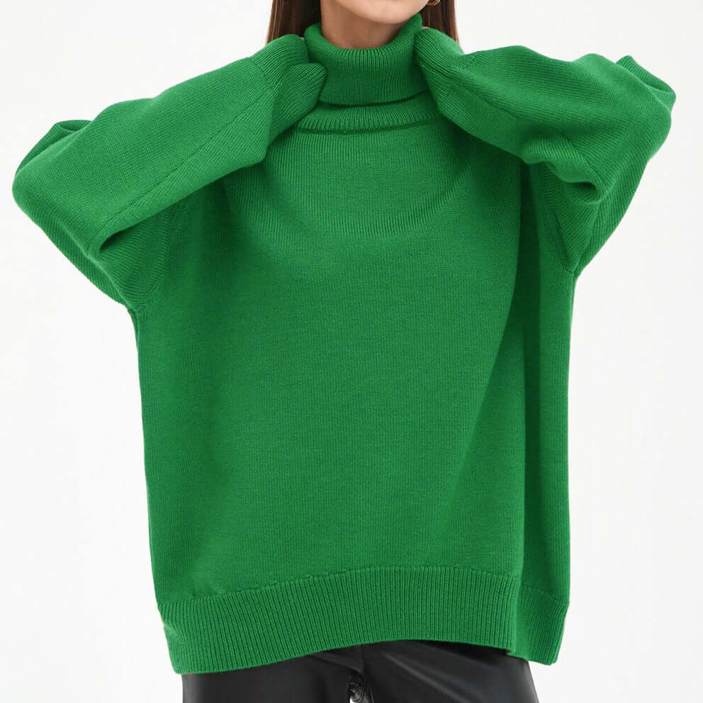 Women's Oversized Turtleneck Knit Sweater