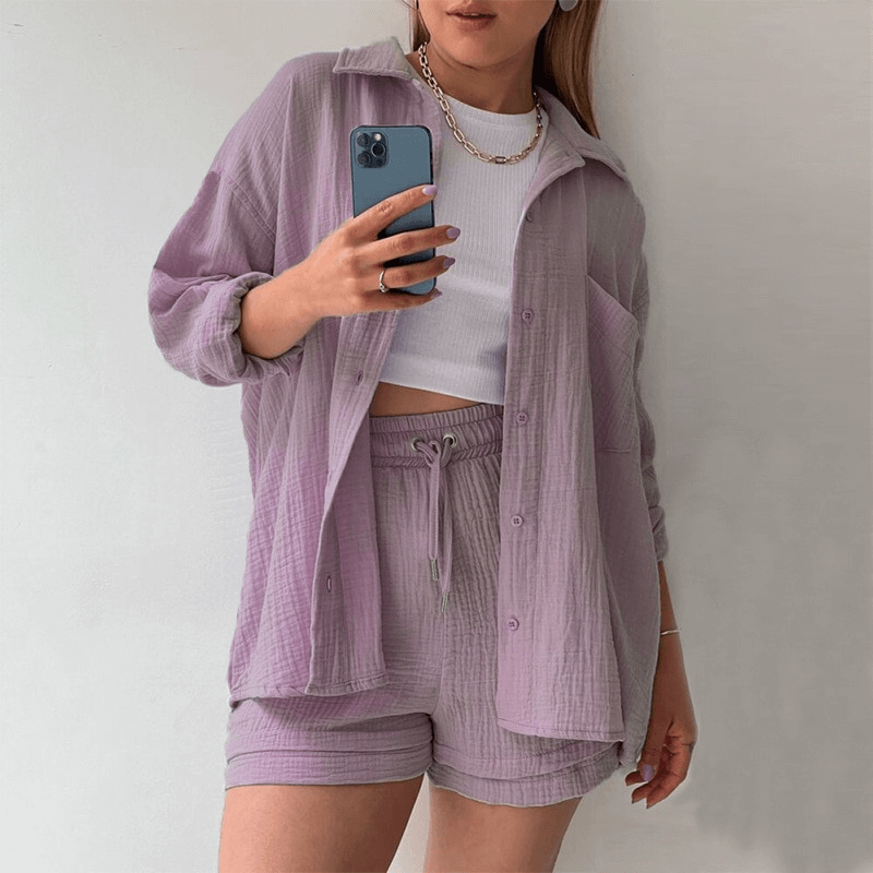 Women's Cotton Loungewear Set: Soft, Comfortable & Relaxed Fit