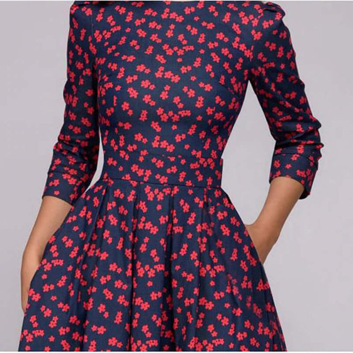 Women's Casual Midi Dress: Polyester, Relaxed Fit