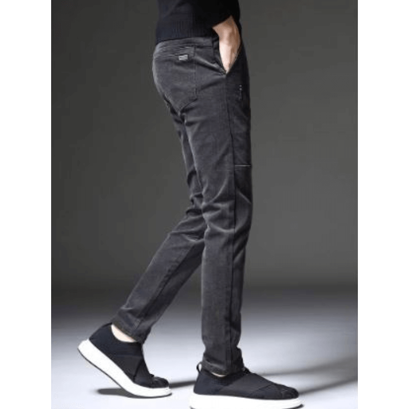 Men's Fleece-Lined Corduroy Pants: Warm & Stylish