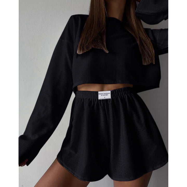 Women's Summer Eyelet Knit Lounge Set