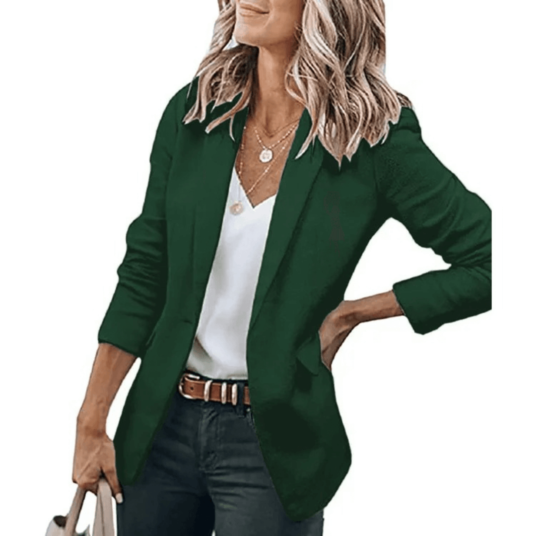 Women's Tailored Blazer: Long Sleeve Formal Jacket