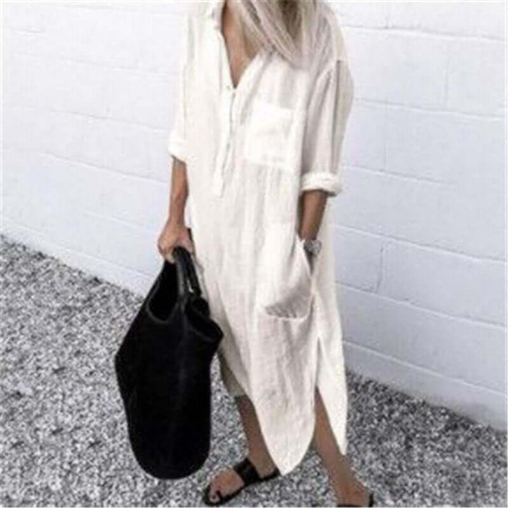 Elegant Women's Cotton Dress: Breathable & Versatile