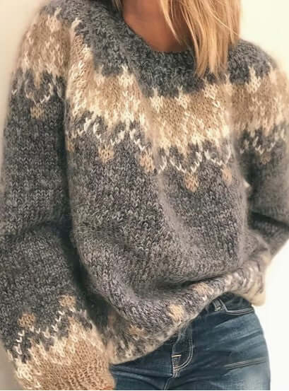 Women's Elegant Round Neck Knit Sweater