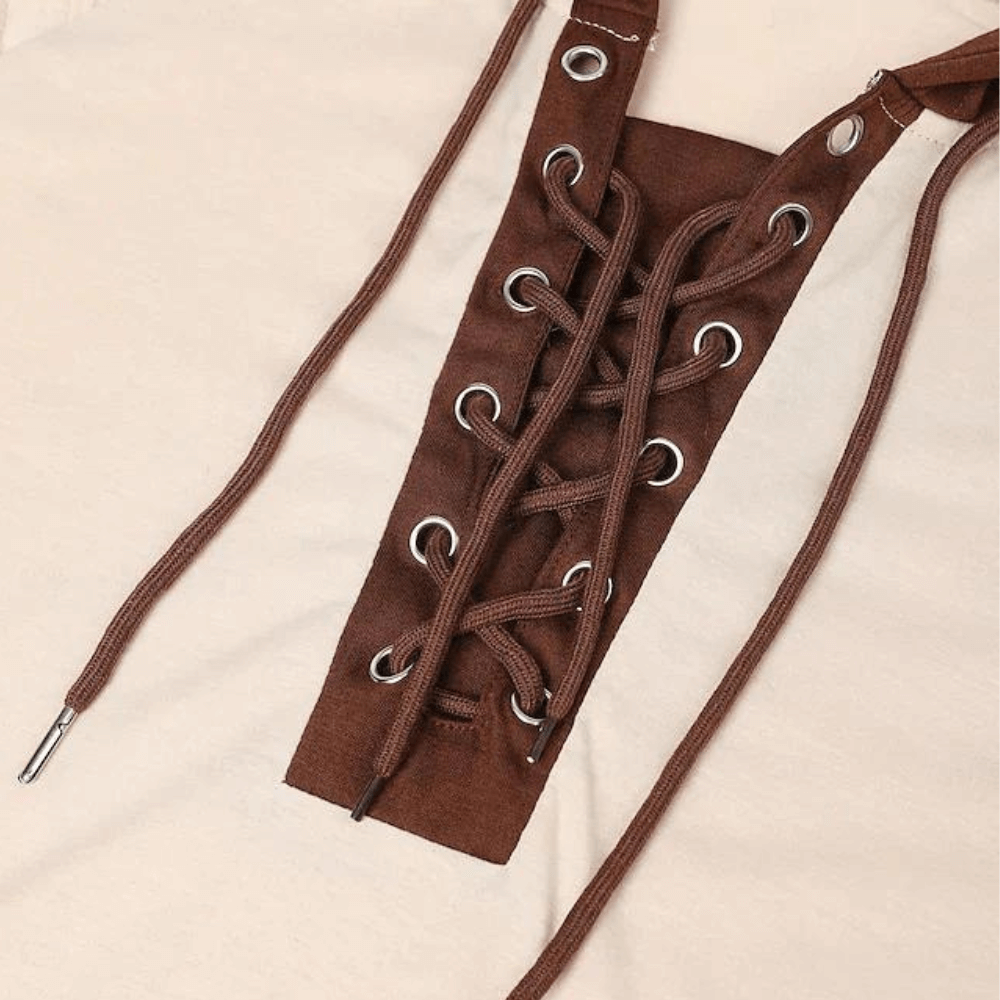 Men's Modern Hooded Sweatshirt with Lace-Up Detail