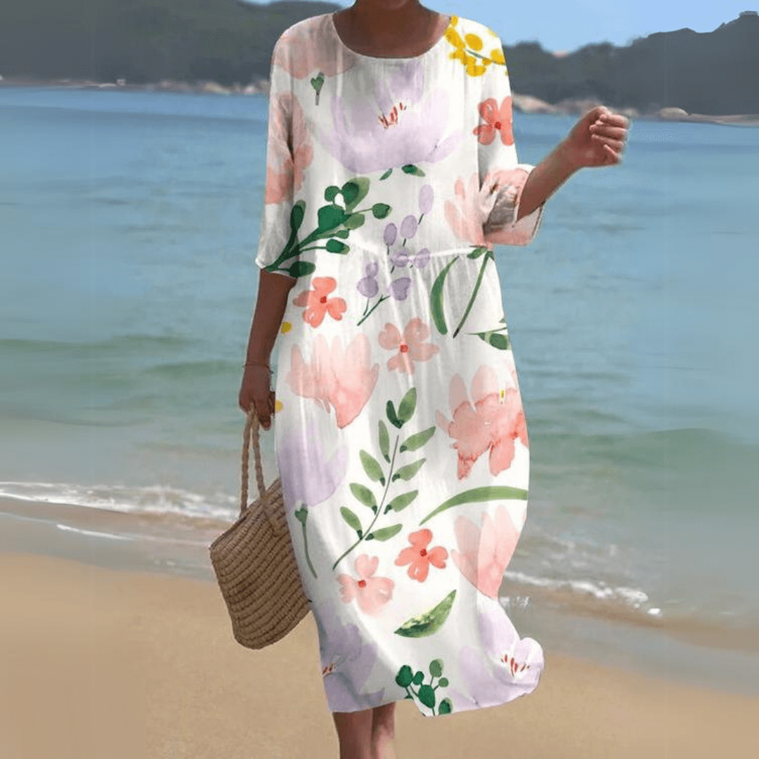 Elegant Midi Dress: Flowy, Lightweight, All-Season Style