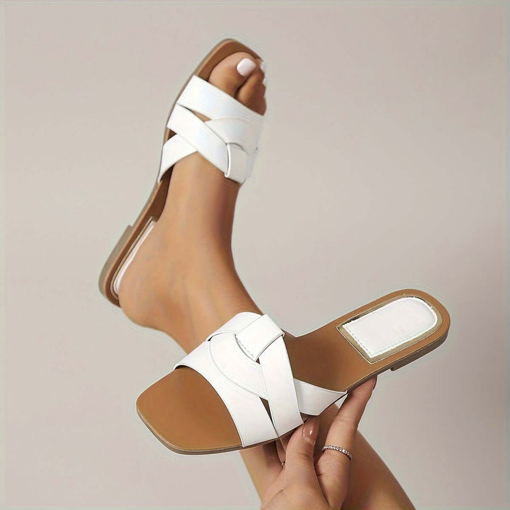 Women's Square Toe Summer Sandals: Comfortable PU Flats