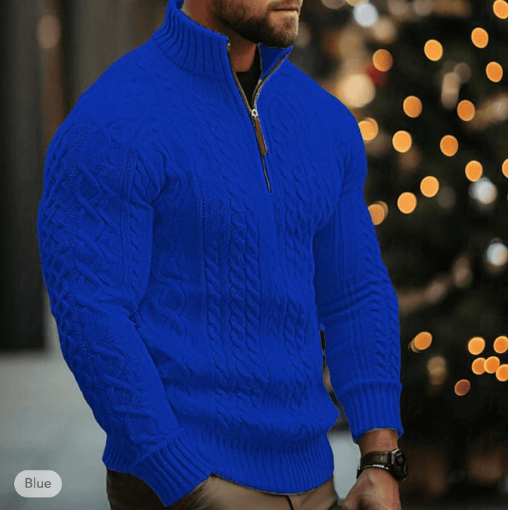 Men's Half-Zip Cotton Blend Pullover: Breathable & Versatile